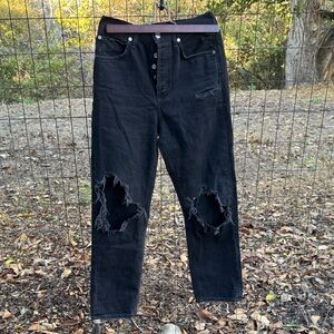 Agolde Black Ripped Skinny Jeans